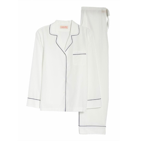 Papinelle Vintage pajama Set Top Pant Cream White - Picture 2 of 10